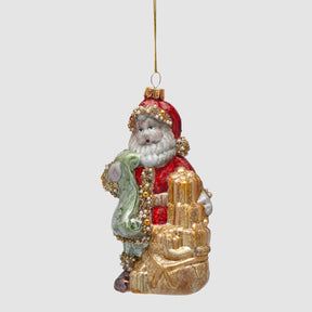 Decorazione Babbo Natale EDG in vetro soffiato 15 cm