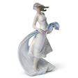 Scultura Beata Gioventù Lladrò in porcellana lucida colori pastello 22 cm