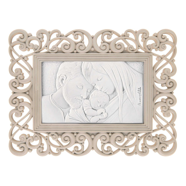 Portafoto Sacra Famiglia Bongelli Preziosi in marmorino 17x13 cm