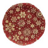 Piatto natalizio Easy Life in vetro rosso con decori oro 33 cm