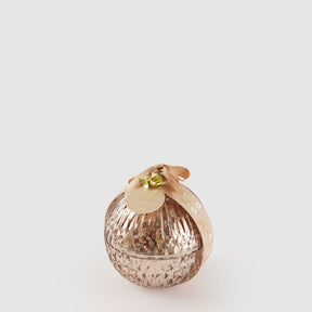 Candela profumata sfera EDG in cera color champagne 8 cm