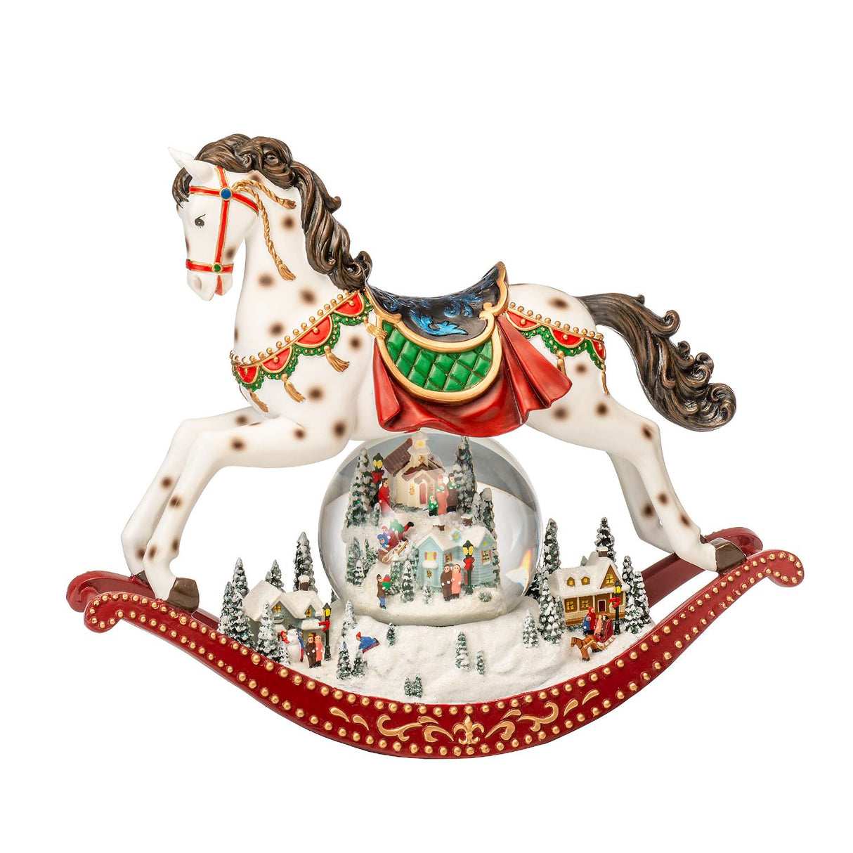 Cavallo a dondolo Palais Royal in poliresina con luci LED 32x27 cm