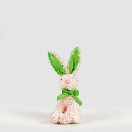 Coniglio di Pasqua EDG in tessuto rosa altezza 28 cm