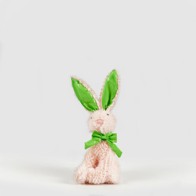 Coniglio di Pasqua EDG in tessuto rosa altezza 28 cm