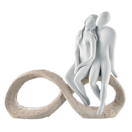 Scultura coppia innamorati Bongelli Preziosi in marmorino 14x12 cm