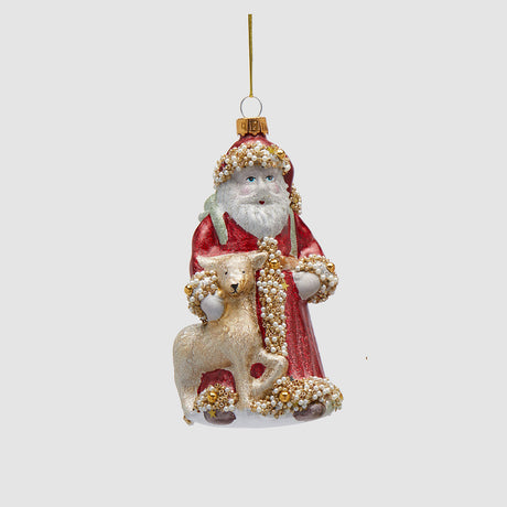 Decorazione Babbo Natale EDG in vetro colorato 15 cm
