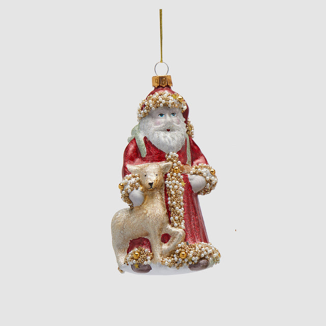 Decorazione Babbo Natale EDG in vetro colorato 15 cm