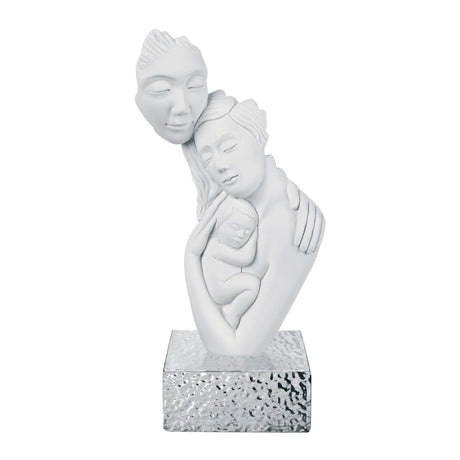 Scultura Famiglia Nascita Bongelli Preziosi in marmorino 27 cm