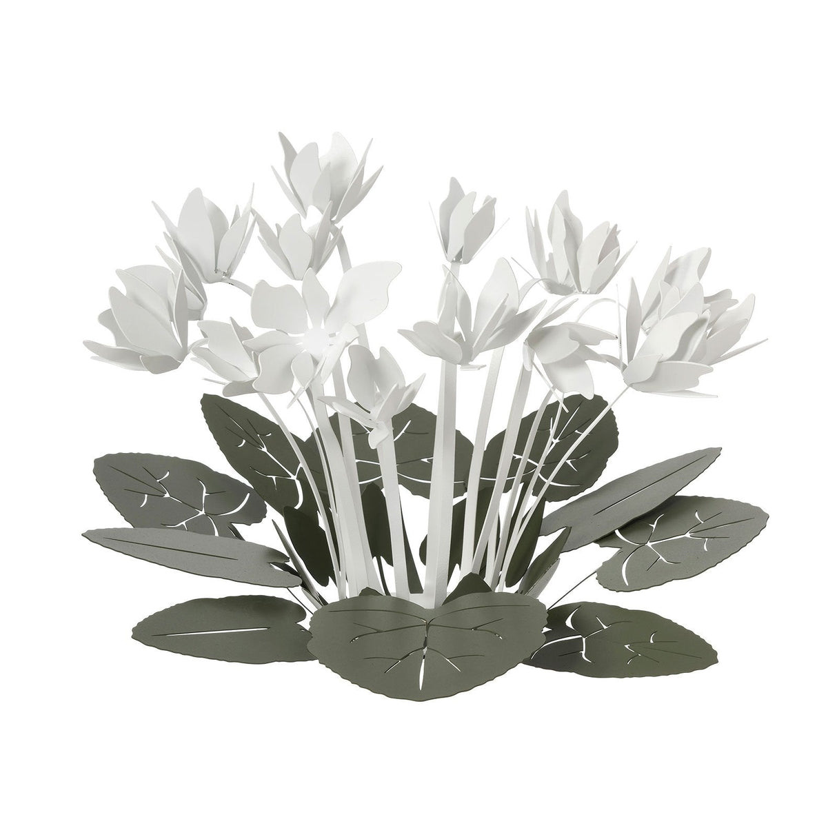 Centrotavola Ciclamino Arti e Mestieri in metallo design sinuoso
