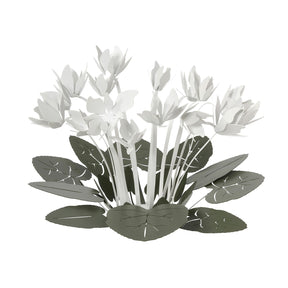 Centrotavola Ciclamino Arti e Mestieri in metallo design sinuoso