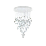 Lampada a sospensione Niagara Lladrò in porcellana con fibra ottica 185x110 cm