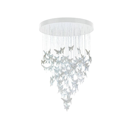 Lampada a sospensione Niagara Lladrò in porcellana con fibra ottica 185x110 cm