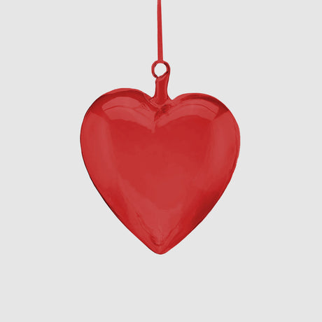 Addobbo cuore EDG in vetro soffiato rosso 14 cm