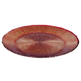 Vassoio centrotavola Rituali Domestici in vetro rosso e oro 33 cm