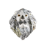Maschera Leone Lladrò in porcellana bianca con decoro floreale 60x38 cm