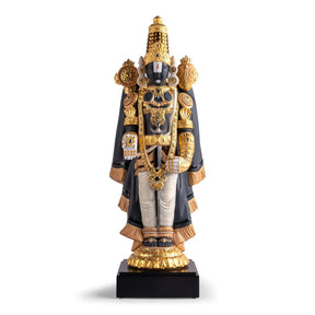 Scultura Lord Balaji Lladrò in porcellana opaca con decori oro 48x21 cm