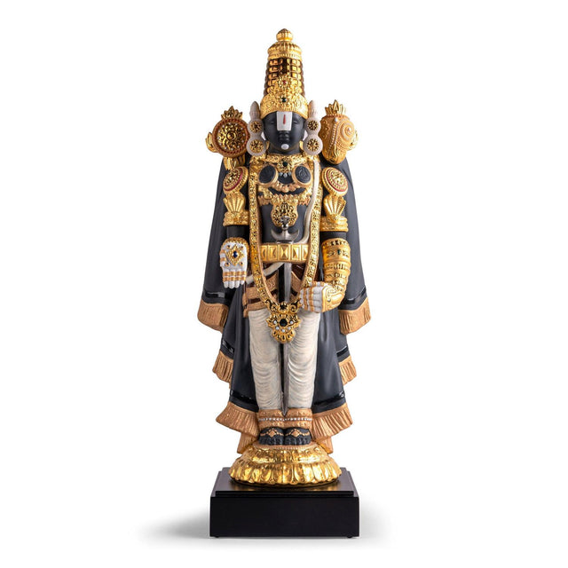 Scultura Lord Balaji Lladrò in porcellana opaca con decori oro 48x21 cm