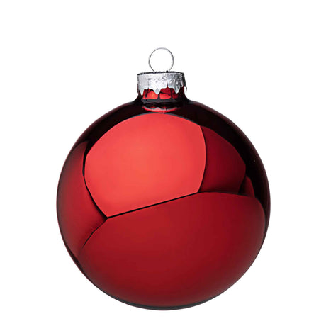 Pallina di Natale Bizzotto in vetro rosso melograno 10 cm