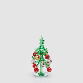 Pino decorato EDG in vetro soffiato 16x7,5 cm decorazione natalizia