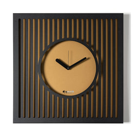Orologio da parete Tiffany Arti & Mestieri in ferro nero e oro 50x50 cm