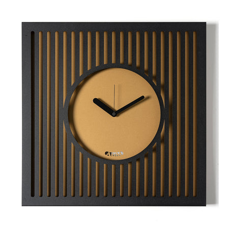 Orologio da parete Tiffany Arti & Mestieri in ferro nero e oro 50x50 cm