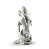 Scultura Donna Candida Luce della Luna Lladrò in porcellana bianca 48x25cm