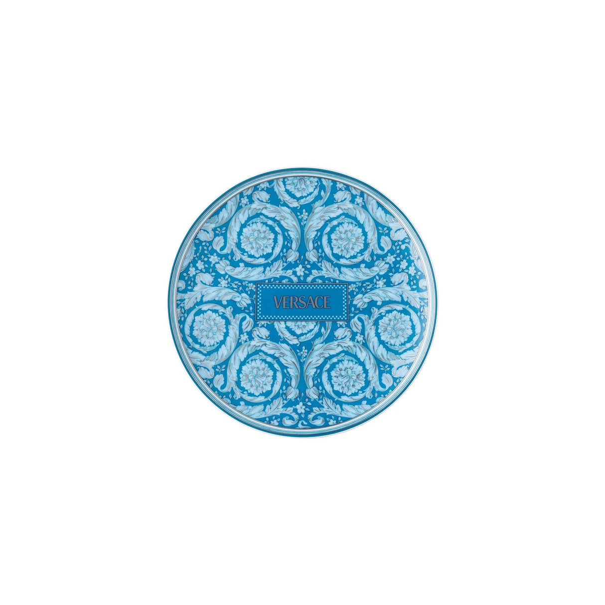 Piattino decorativo Versace in porcellana Barocco Teal 17 cm