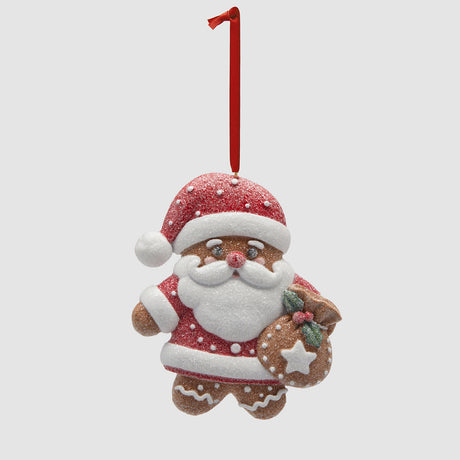 Addobbo Babbo Natale EDG in resina decorativa 12x9 cm