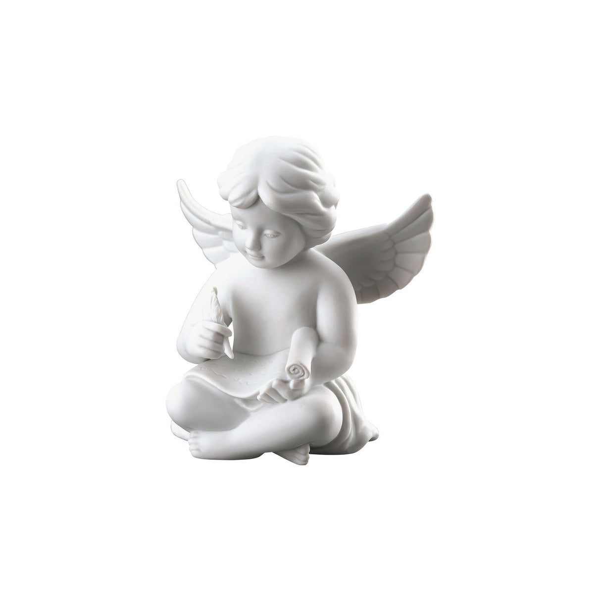 Statuina Angioletto con Pergamena Rosenthal in porcellana 10x9 cm
