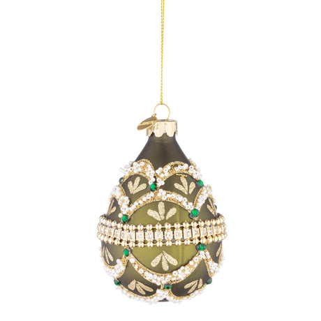 Addobbo goccia Beloved Bizzotto in vetro verde smeraldo 9 cm