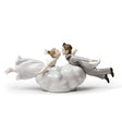 Statuina sposi Amore nell'Aria Lladrò in porcellana 17x38 cm