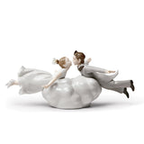 Statuina sposi Amore nell'Aria Lladrò in porcellana 17x38 cm
