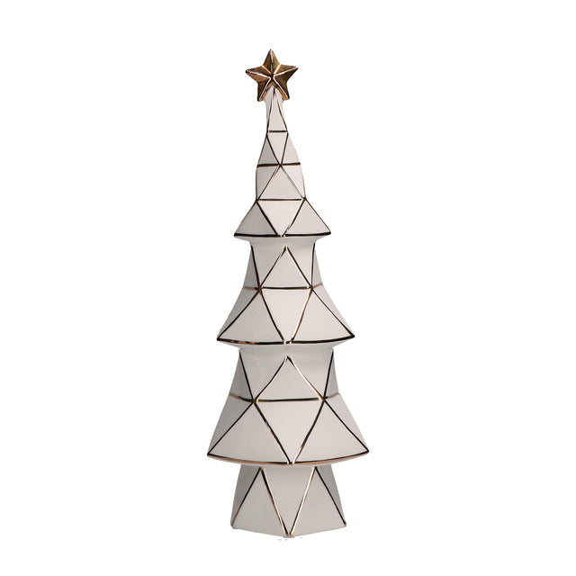 Albero di Natale Cubismo Rituali Domestici in porcellana bianca e oro 40 cm