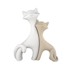 Coppia gattini Bongelli Preziosi in marmorino color nocciola 12x11 cm