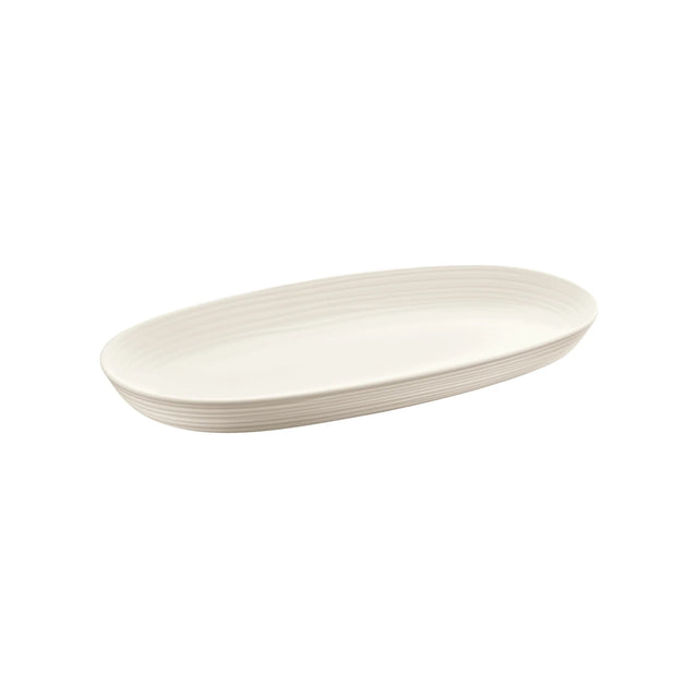 Vassoio ovale Tierra Guzzini in plastica riciclata bianco latte 41x23 cm