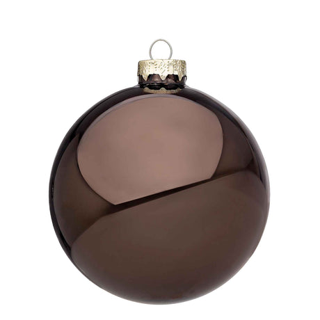 Pallina albero Natale Bizzotto in vetro colore castagna 10 cm