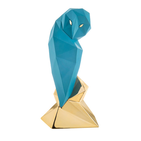 Gufo stilizzato Bongelli Preziosi in marmorino color ottanio 16 cm
