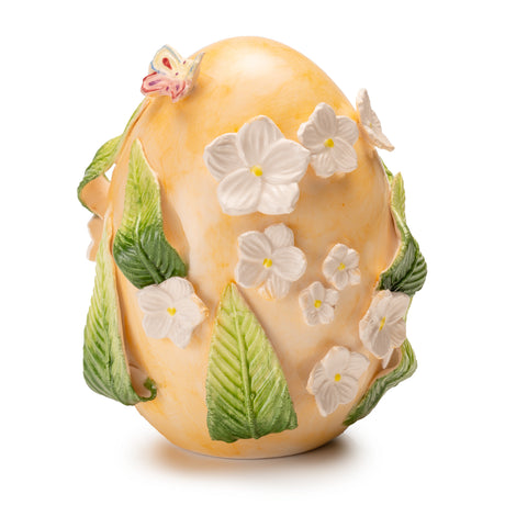 Ovetto di Pasqua Palais Royal in porcellana con decori floreali 15 cm