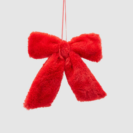 Fiocco natalizio EDG in peluche decorazione albero 20x25 cm