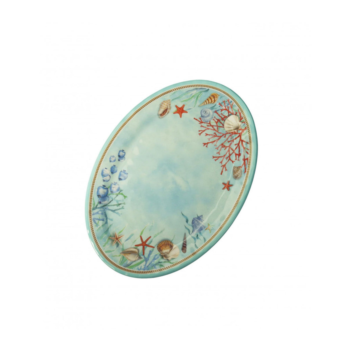Vassoio ovale Reef Brandani in melamina decoro marino 35x25 cm