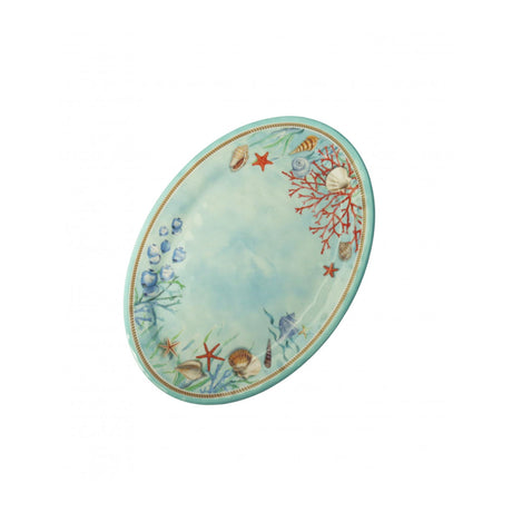 Vassoio ovale Reef Brandani in melamina decoro marino 35x25 cm