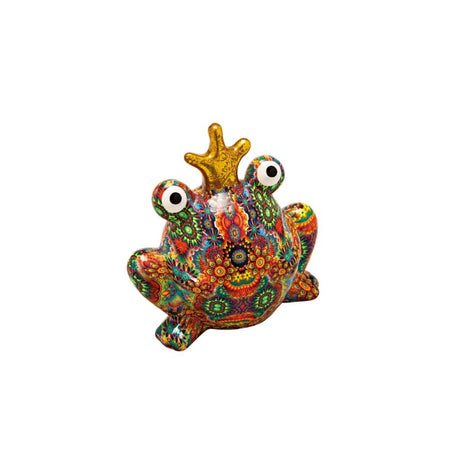 Salvadanaio rana Brandani in dolomite multicolore con tappo
