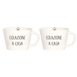 Set 2 tazze colazione Simple Day in gres con decoro cuori 580 ml