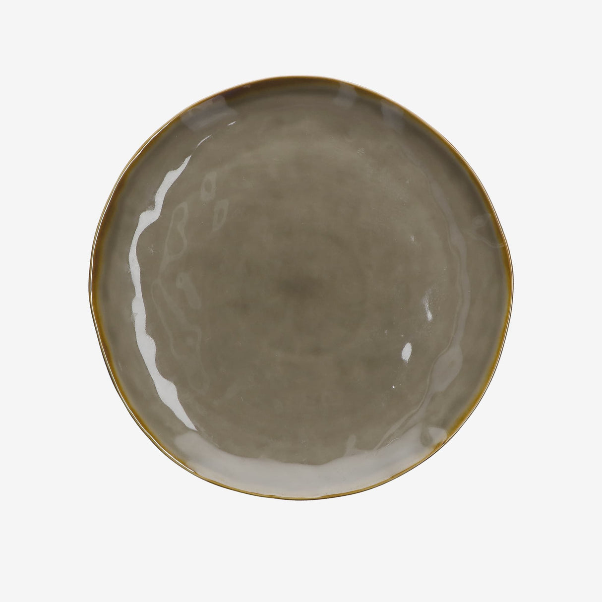 Piatto piano Concerto Rose & Tulipani in stoneware color tortora 27 cm
