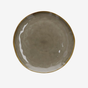 Piatto piano Concerto Rose & Tulipani in stoneware color tortora 27 cm