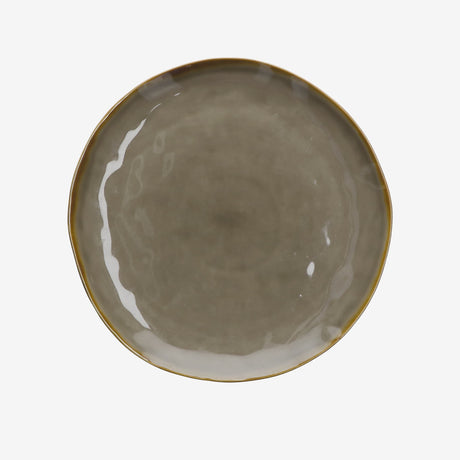 Piatto piano Concerto Rose & Tulipani in stoneware color tortora 27 cm