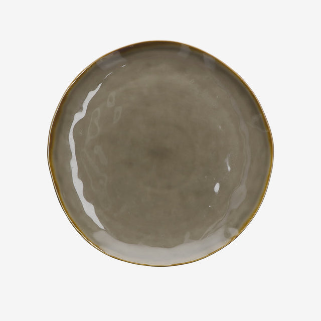 Piatto piano Concerto Rose & Tulipani in stoneware color tortora 27 cm
