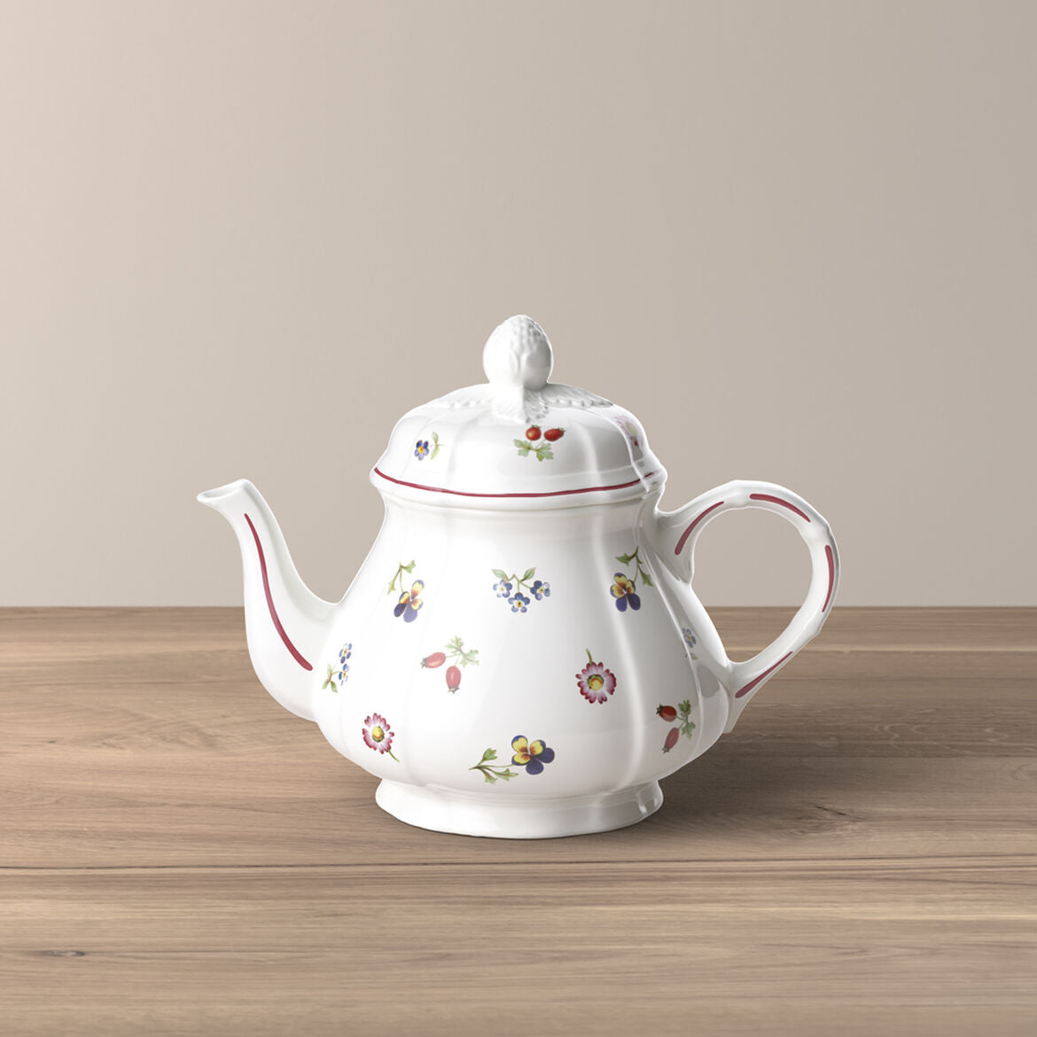 Teiera Petite Fleur Villeroy & Boch in porcellana con decoro floreale 1 litro