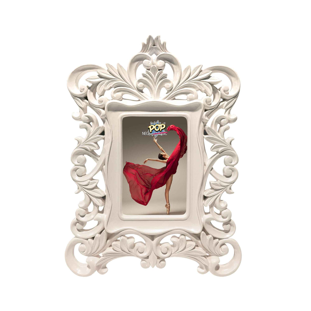 Portafoto Neopop Palais Royal in resina bianca 26x35 cm