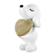 Statuina cagnolino Bongelli Preziosi in porcellana bianca e oro 10 cm